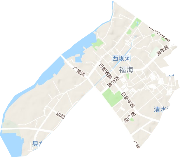 福海街道地形图