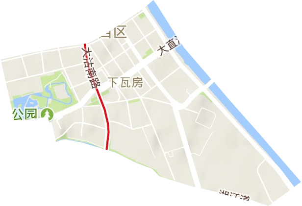 下瓦房街道地形图