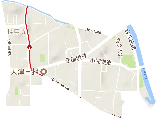 挂甲寺街道地形图