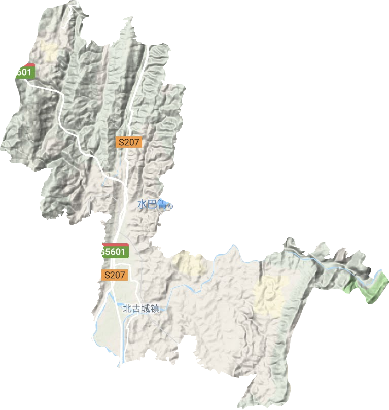 北古城镇地形图