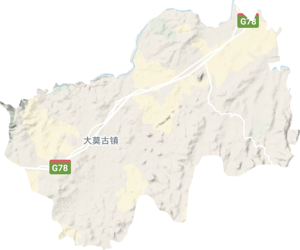 大莫古镇地形图