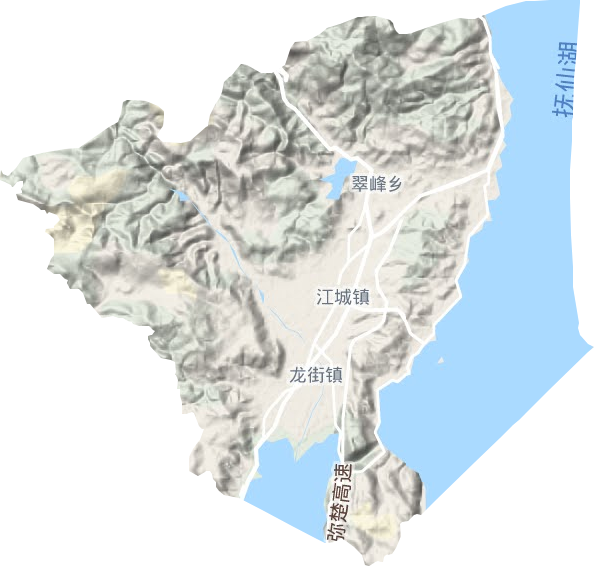 江城镇地形图