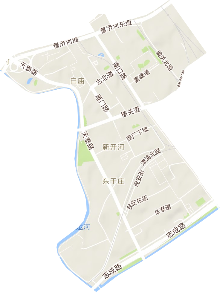 新开河街道地形图