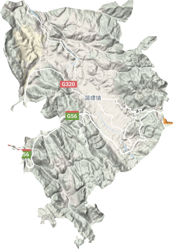 蒲缥镇地形图
