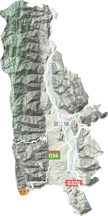 潞江镇地形图