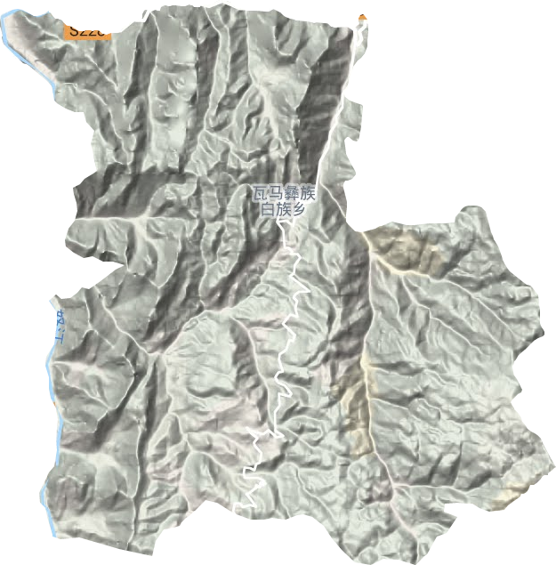 瓦马彝族白族乡地形图