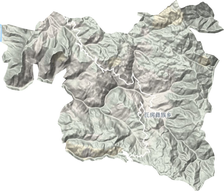 瓦房彝族苗族乡地形图
