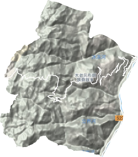木老元布朗族彝族乡地形图