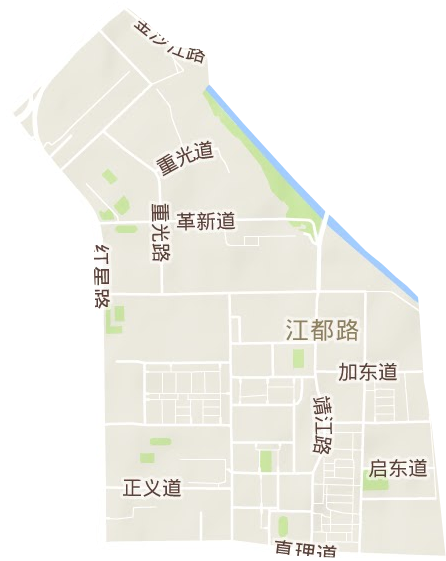 江都路街道地形图