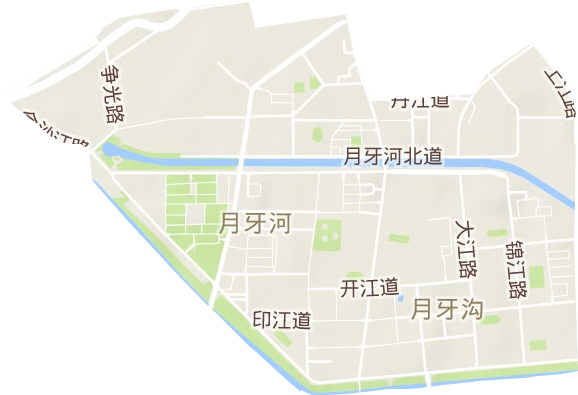 月牙河街道地形图