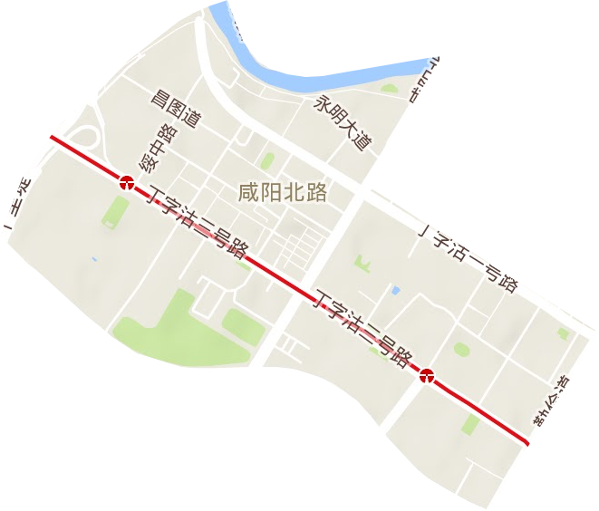 咸阳北路街道地形图