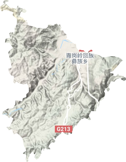 青岗岭回族彝族乡地形图