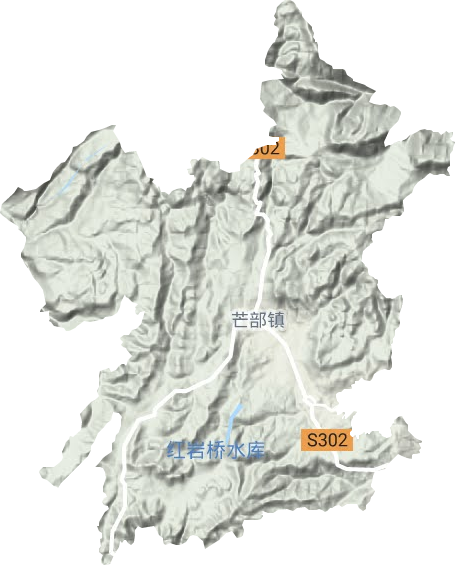 芒部镇地形图