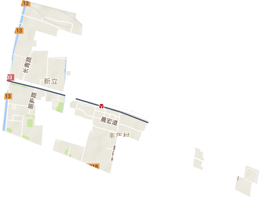 丰年村街道地形图