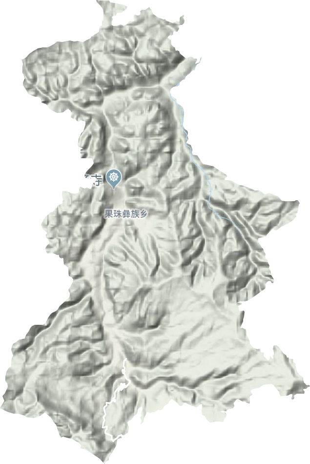 果珠彝族乡地形图