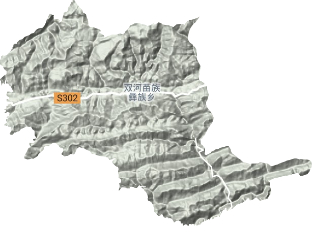 双河苗族彝族乡地形图
