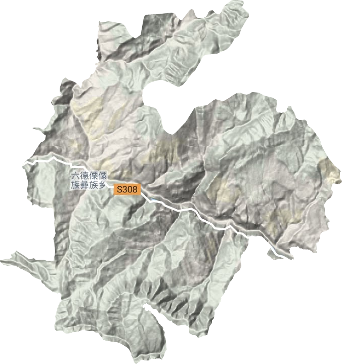 六德傈僳族彝族乡地形图