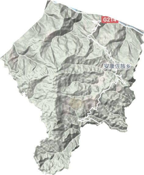 安康佤族乡地形图
