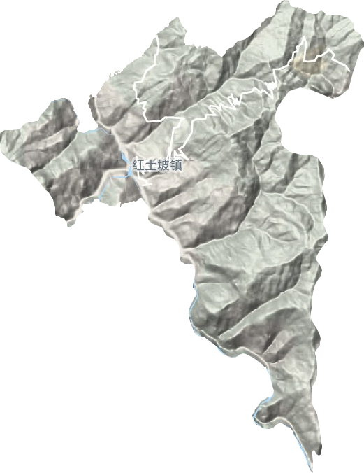 红土坡镇地形图