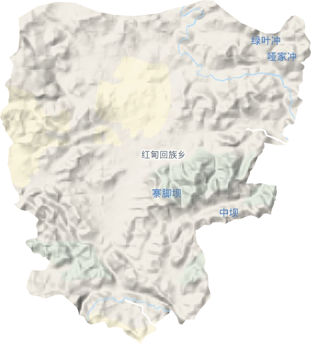 红甸回族乡地形图