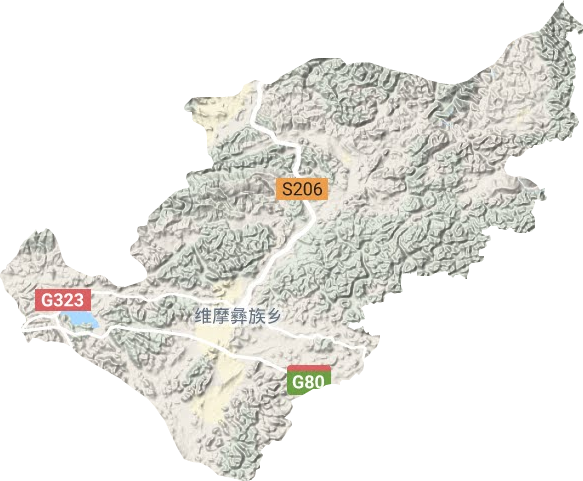 维末彝族乡地形图