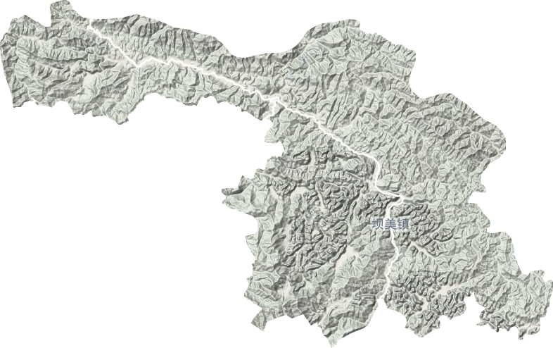坝美镇地形图