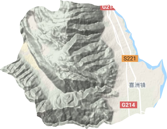 喜洲镇地形图