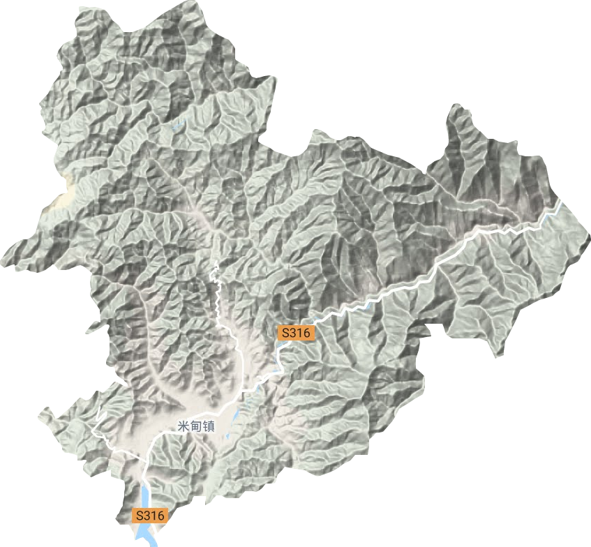 米甸镇地形图