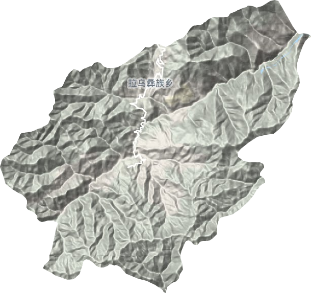 拉乌彝族乡地形图