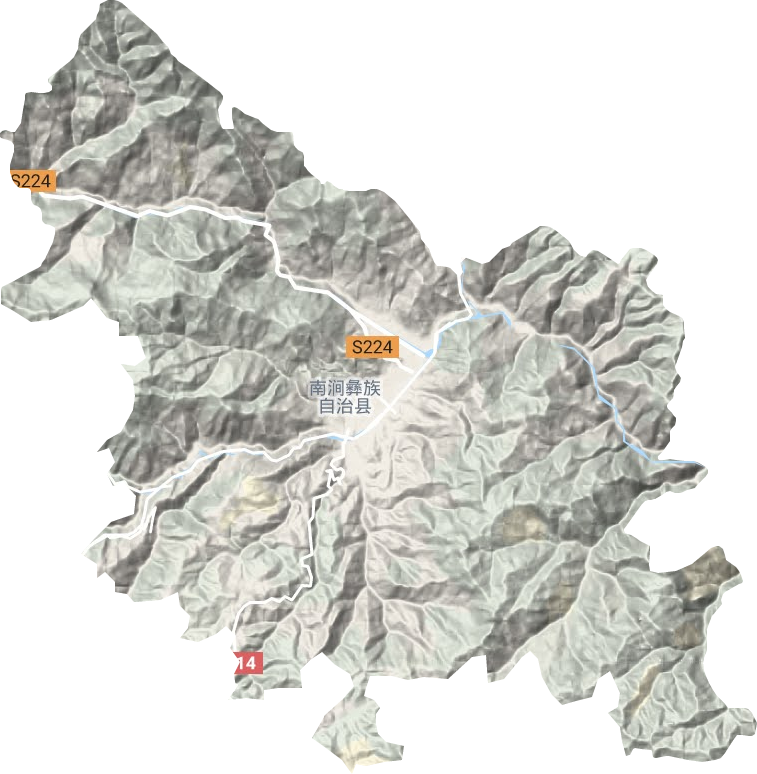 南涧镇地形图