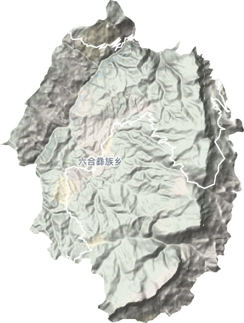 六合彝族乡地形图