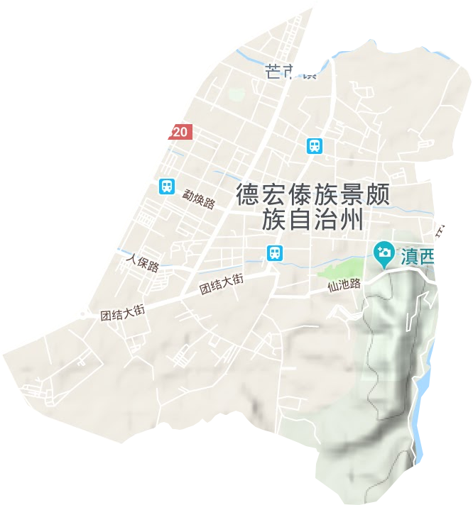 勐焕街道地形图