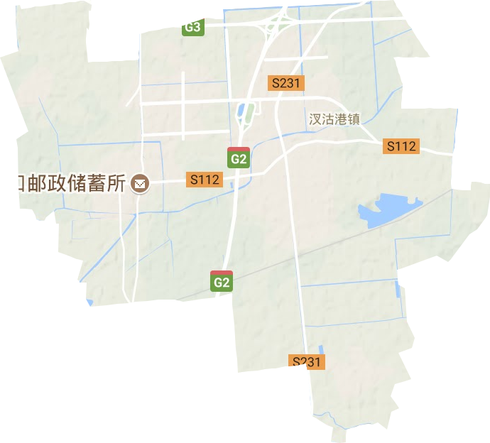汊沽港镇地形图