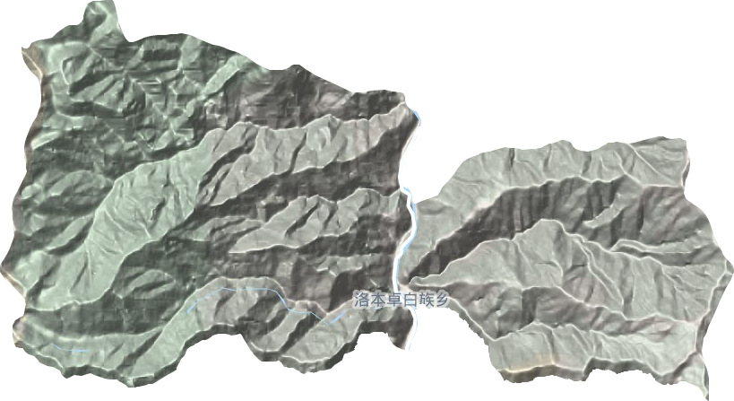洛本卓乡地形图