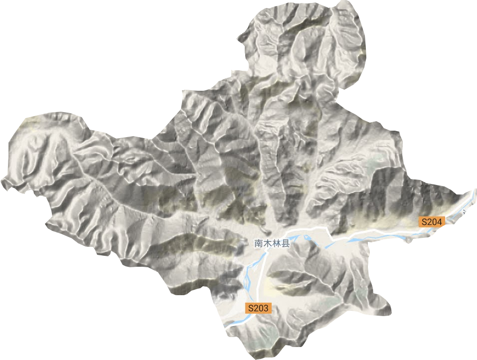 南木林镇地形图