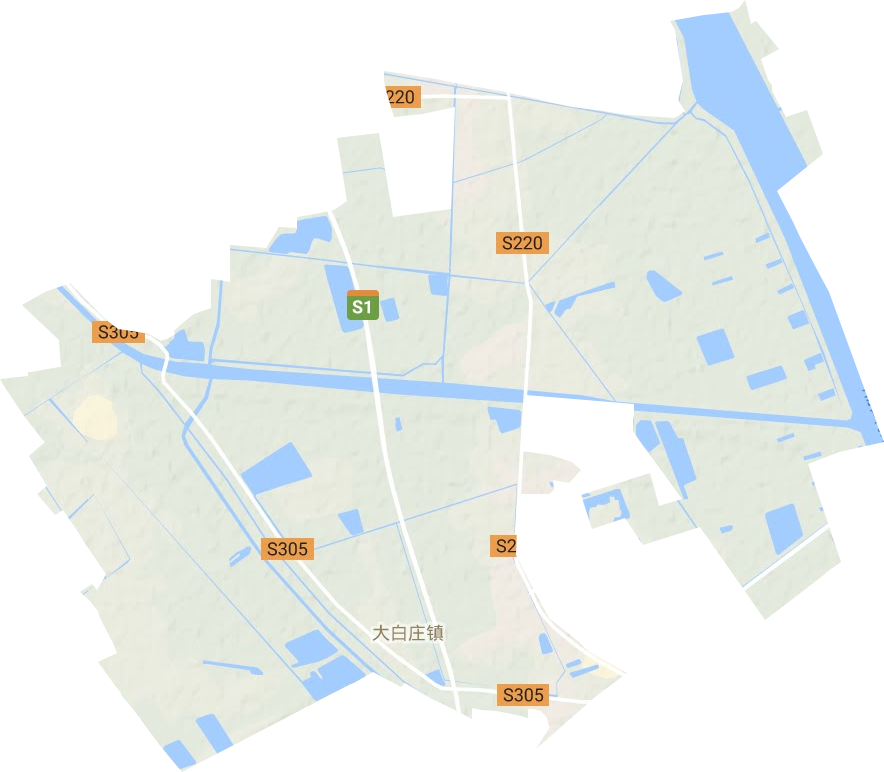 大白庄镇地形图