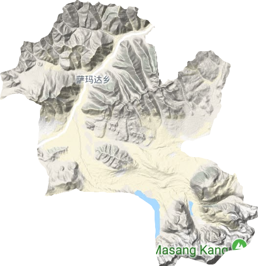 萨玛达乡地形图