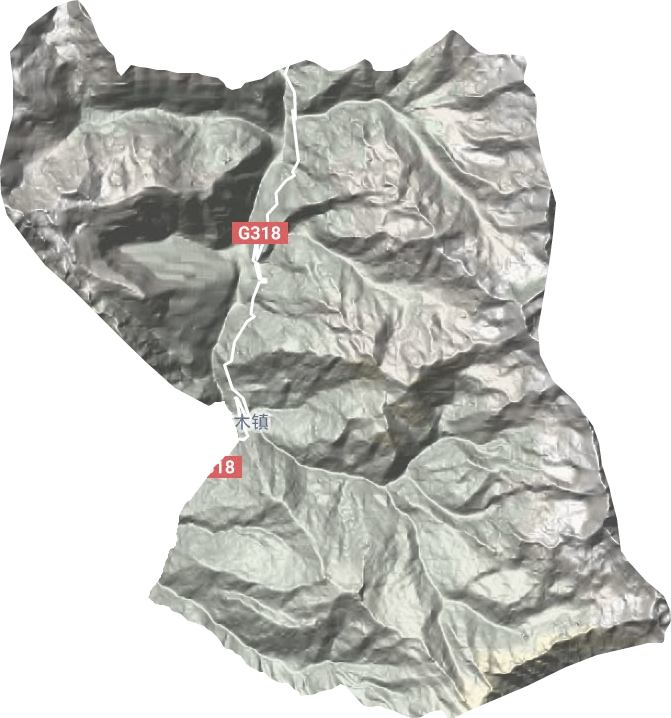 樟木镇地形图