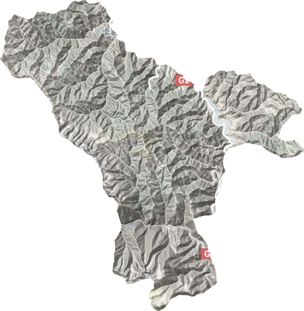 卡若镇地形图