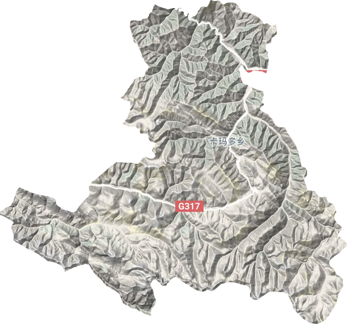 卡玛多乡地形图