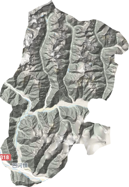 巴河镇地形图