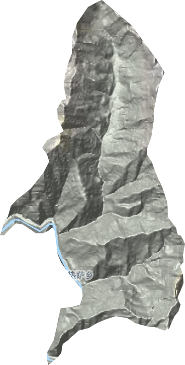 加热萨乡地形图
