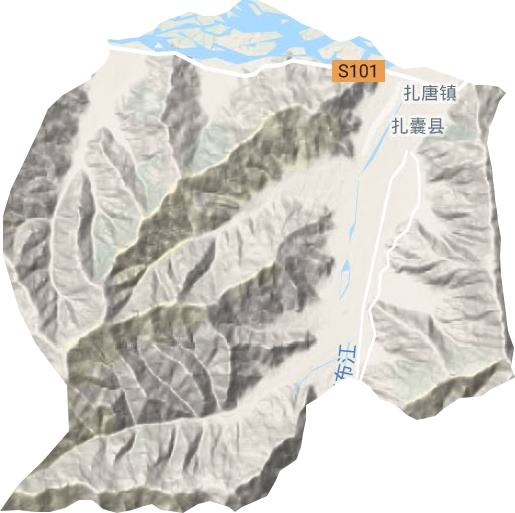 扎唐镇地形图