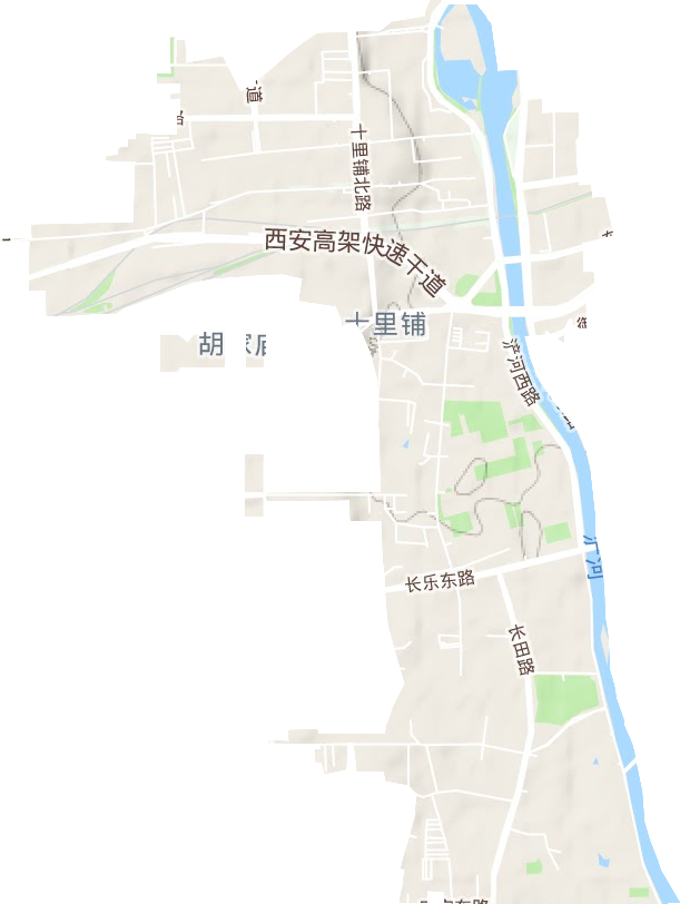 十里铺街道地形图