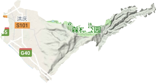洪庆街道地形图