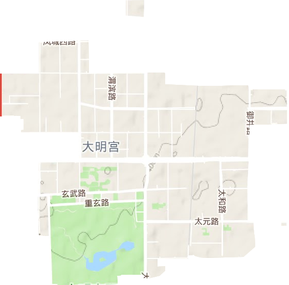 大明宫街道地形图
