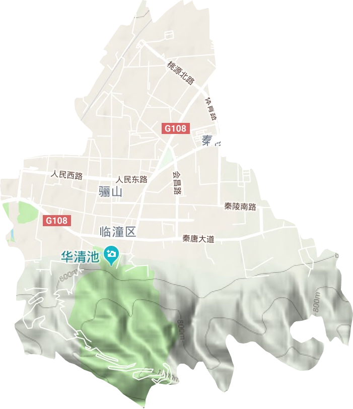 骊山街道地形图