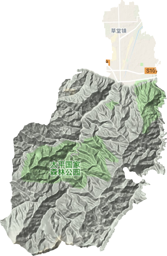 草堂镇地形图