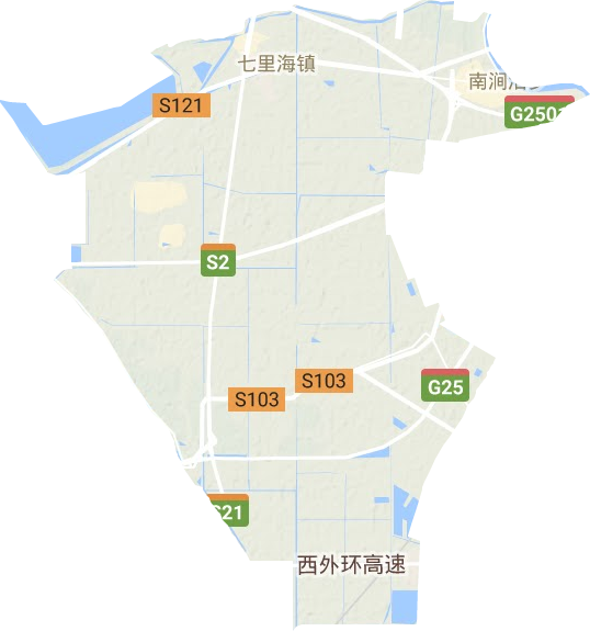 七里海镇地形图