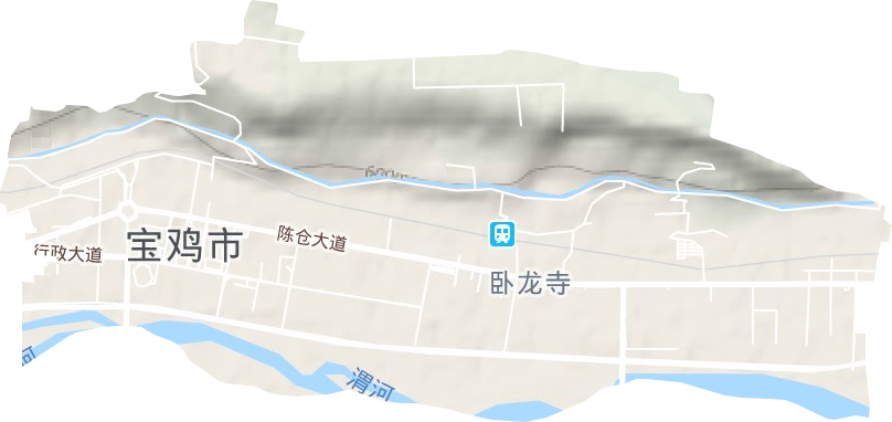 卧龙寺街道地形图